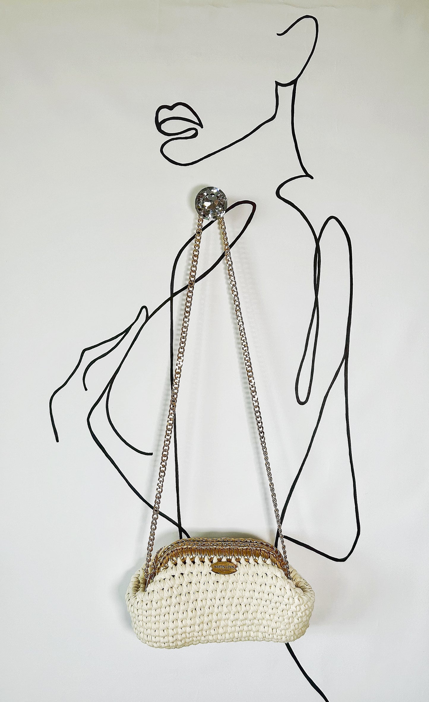 ATHENS - Cream with metallic gold edge