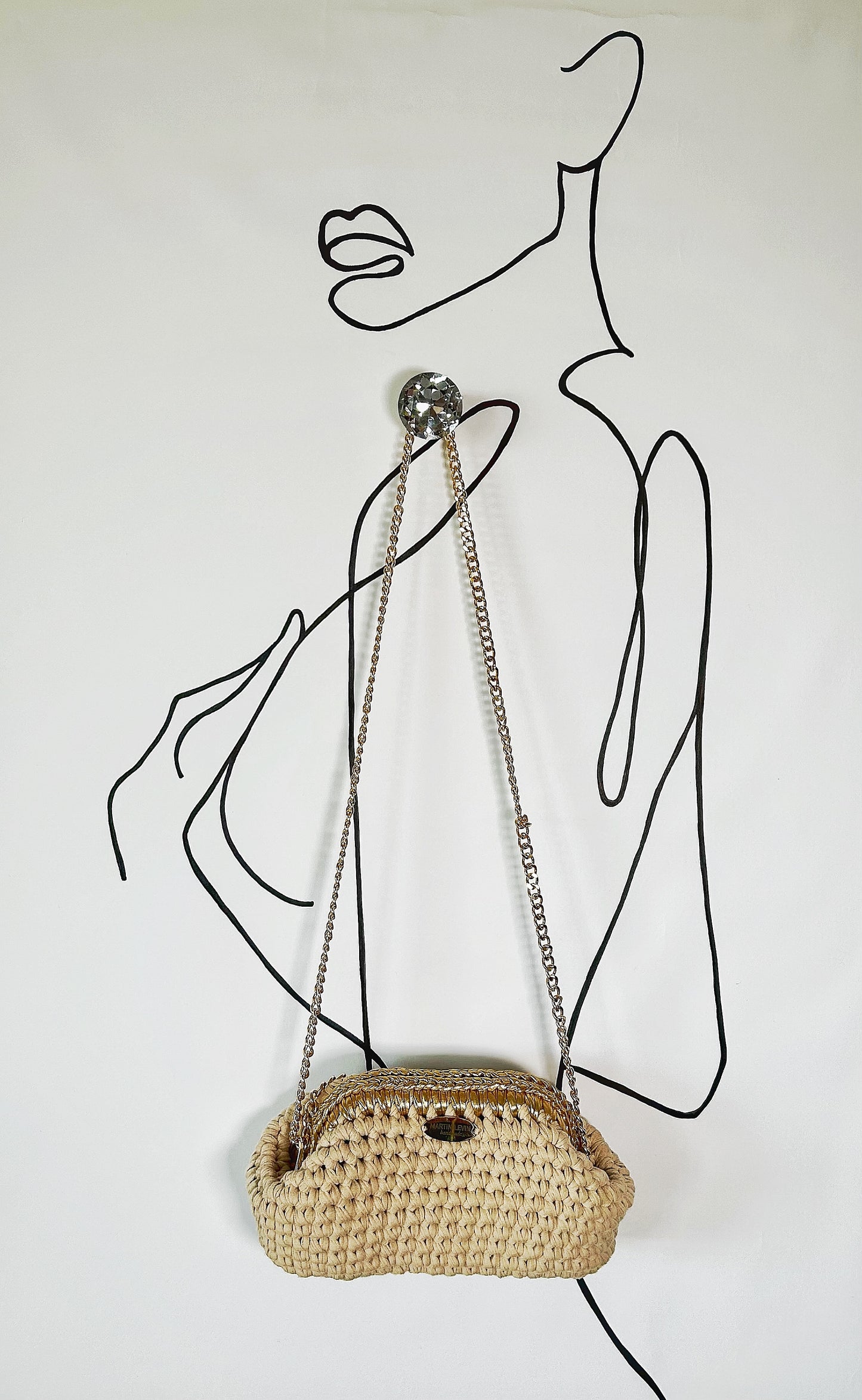 ATHENS - Nude with metallic gold edge