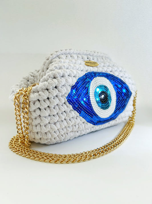 EVIL EYE - White - Sequined Eye